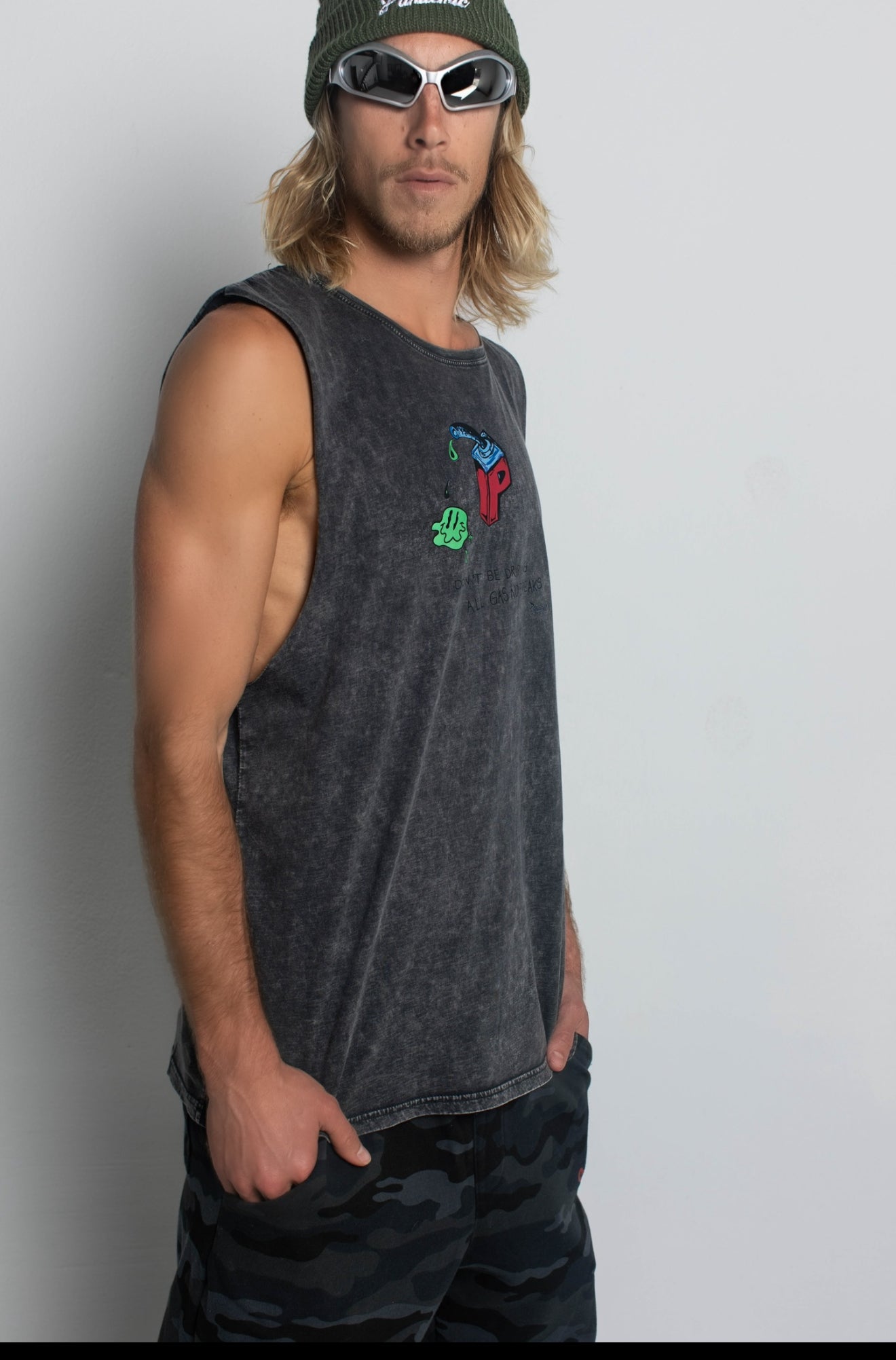 All Gas No Breaks Tank Top in Ash