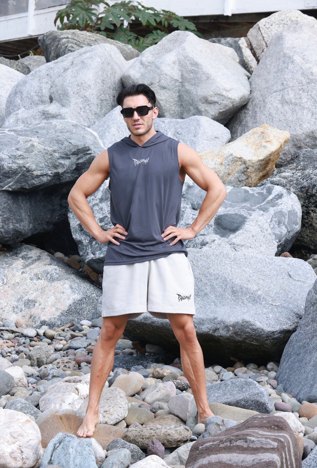 Pandemic Competitor Sleeveless Hoodie in Grey