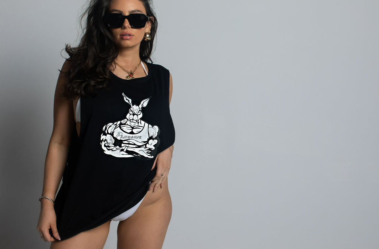 Sedona Jack Rabbit Tank Top in Noir