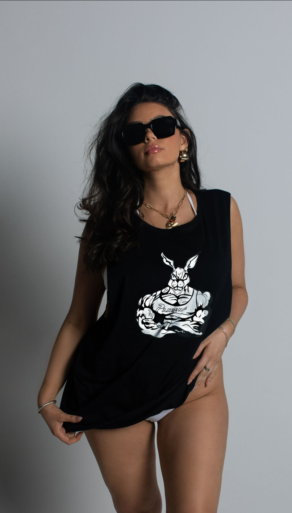 Sedona Jack Rabbit Tank Top in Noir
