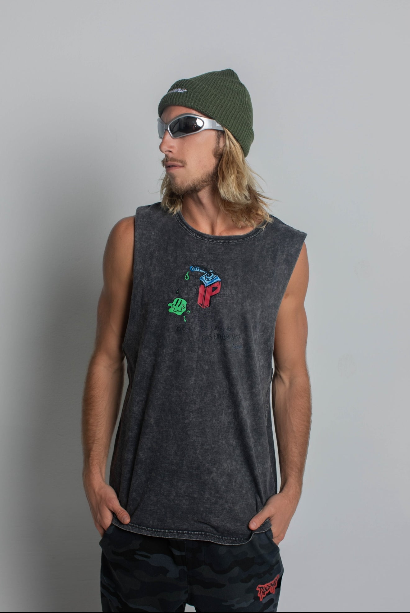 All Gas No Breaks Tank Top in Ash