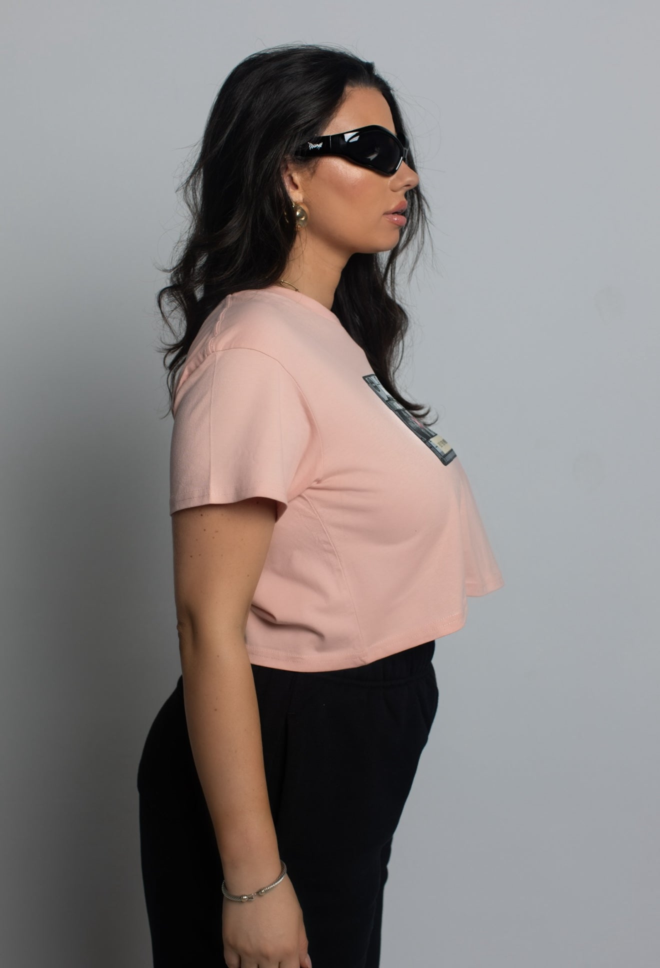 Vintage Cassette Crop Top in Classic Pink