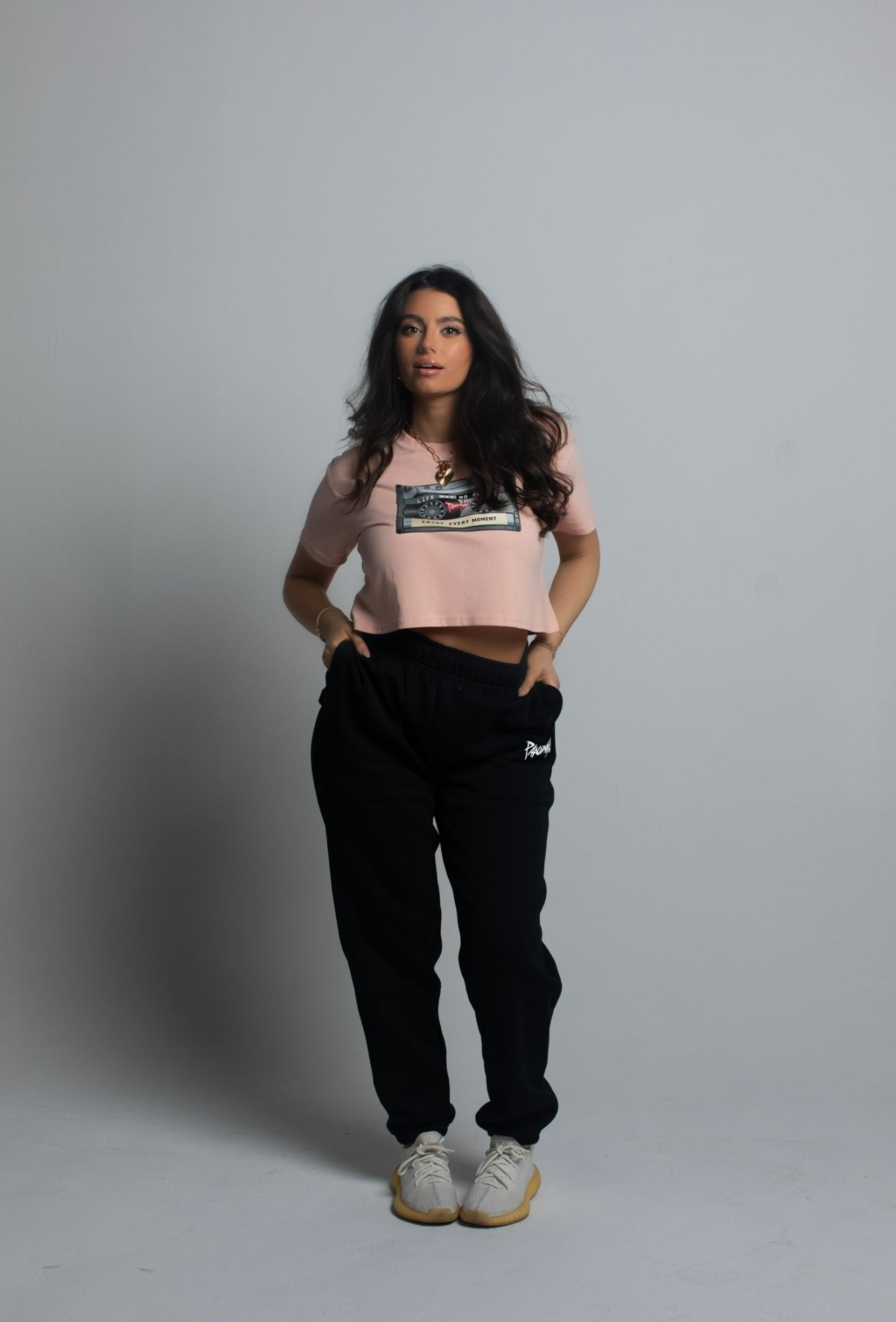 Vintage Cassette Crop Top in Classic Pink