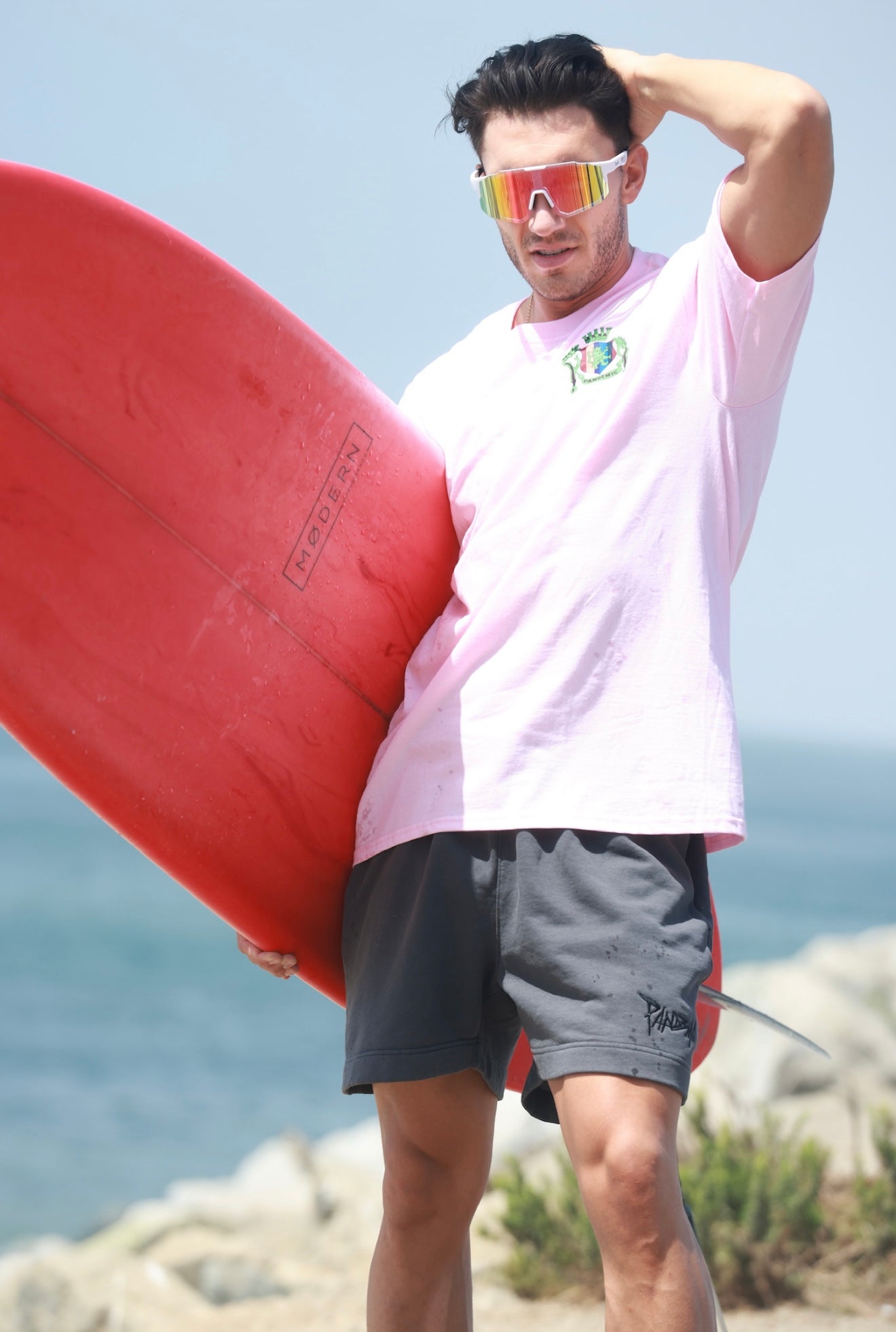 Relax Faded Track Shorts in Ash