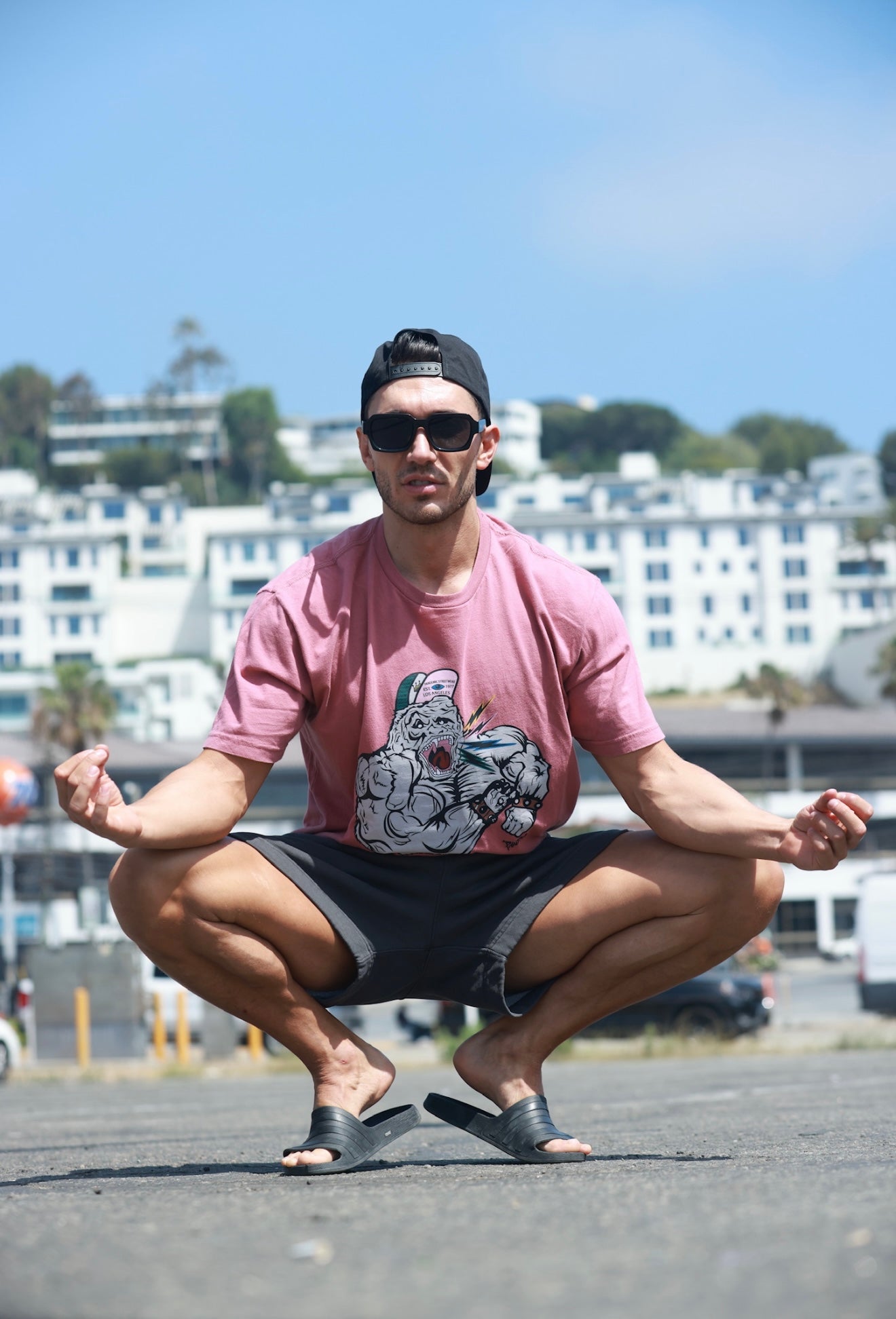 Relax Faded Track Shorts in Ash