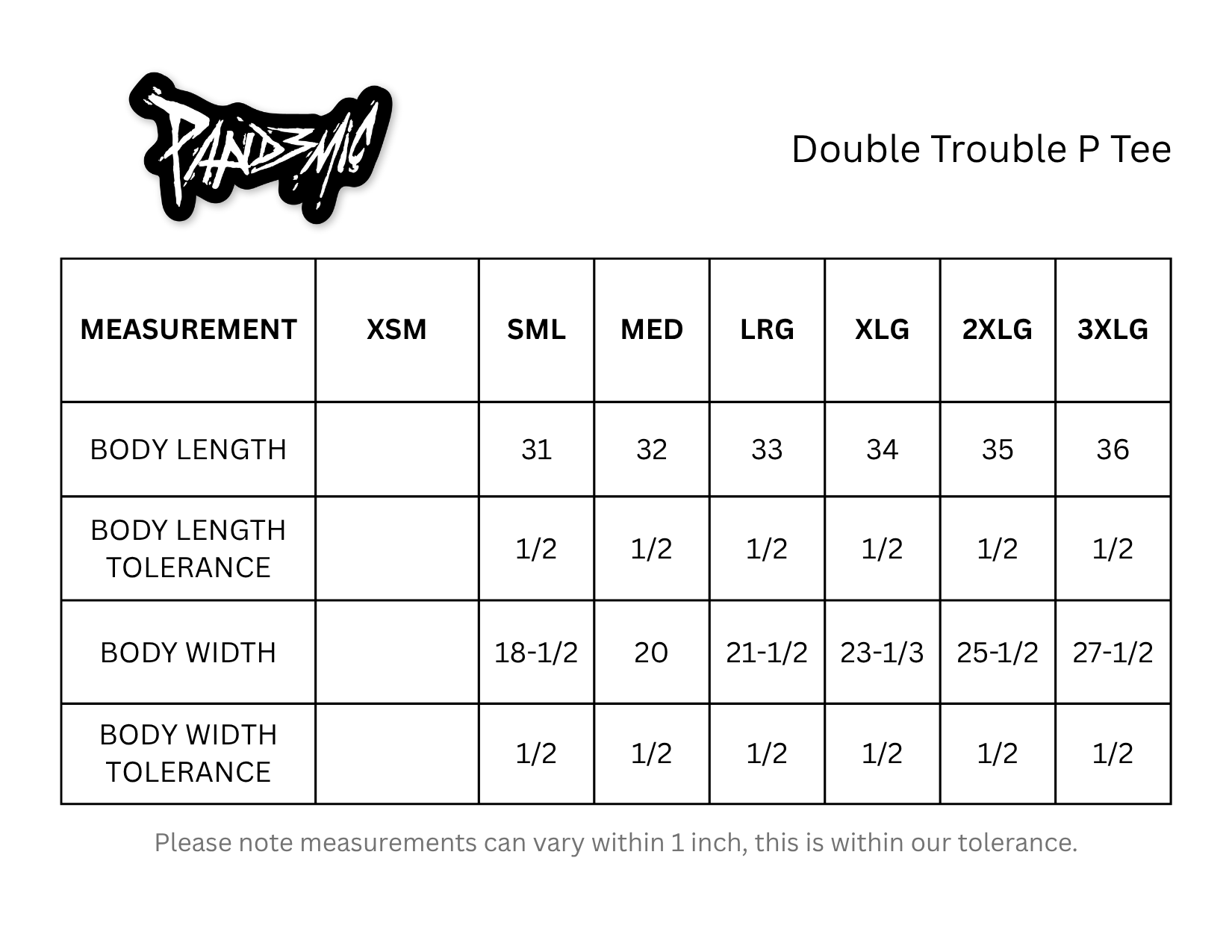 Double Trouble P Tee in Bone