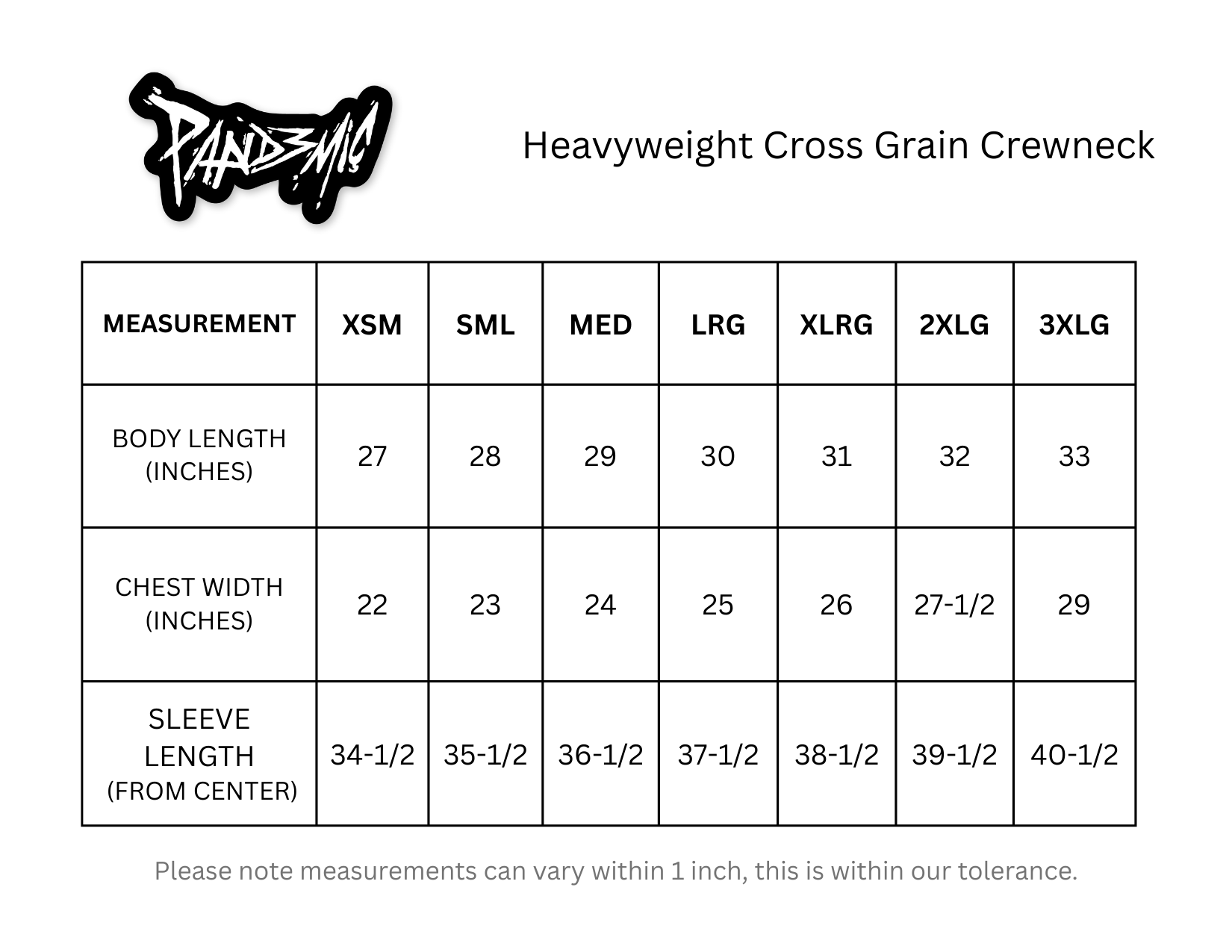 Bad Boys Club Heavyweight Cross Grain Crewneck