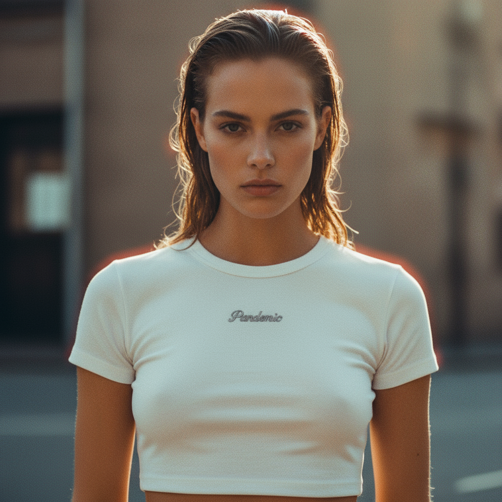 No Limit Micro Rib Baby Tee in Bone