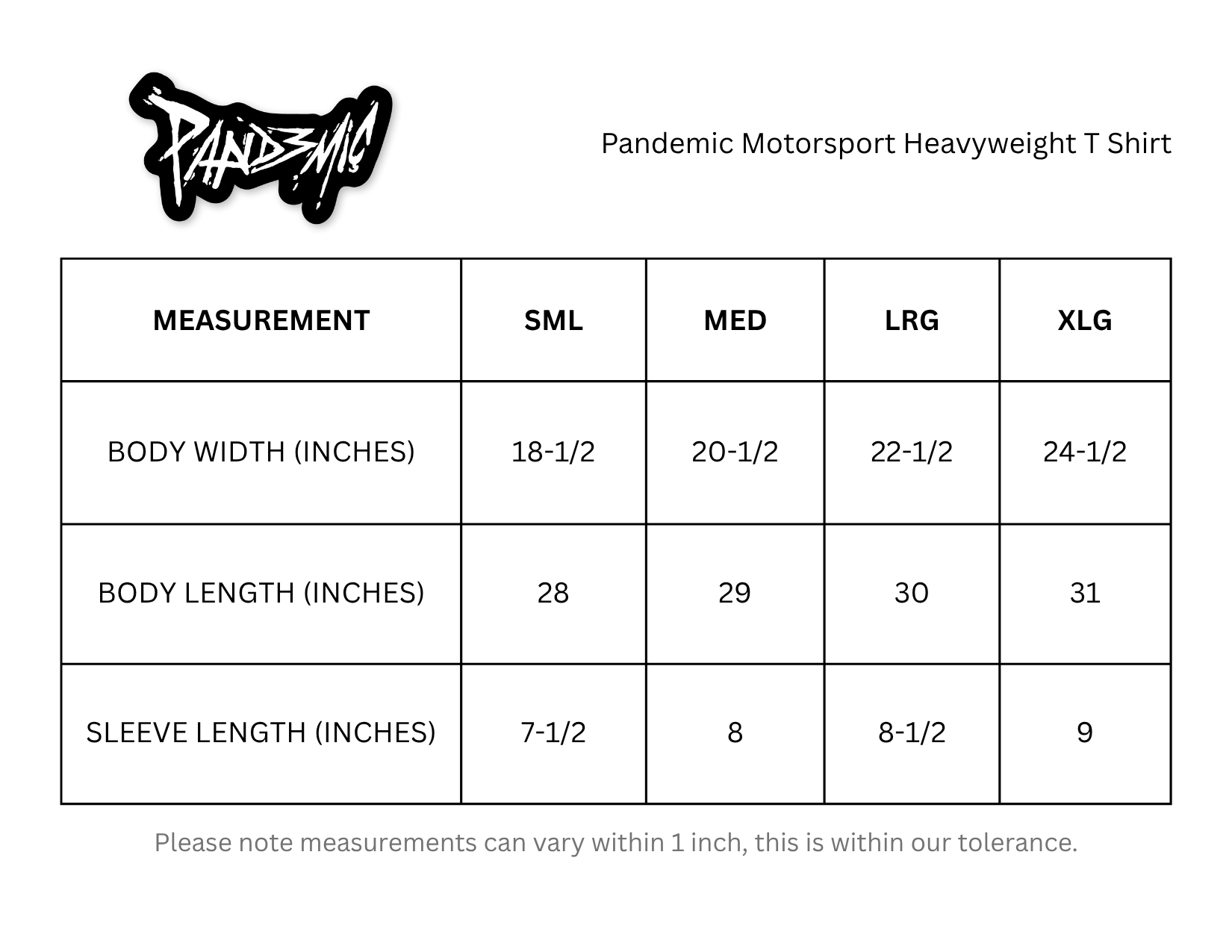 Pandemic Motorsport Heavyweight T Shirt in Chalk
