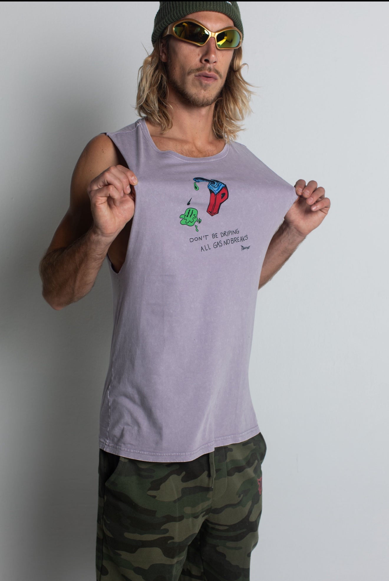 All Gas No Breaks Tank Top in Orchid