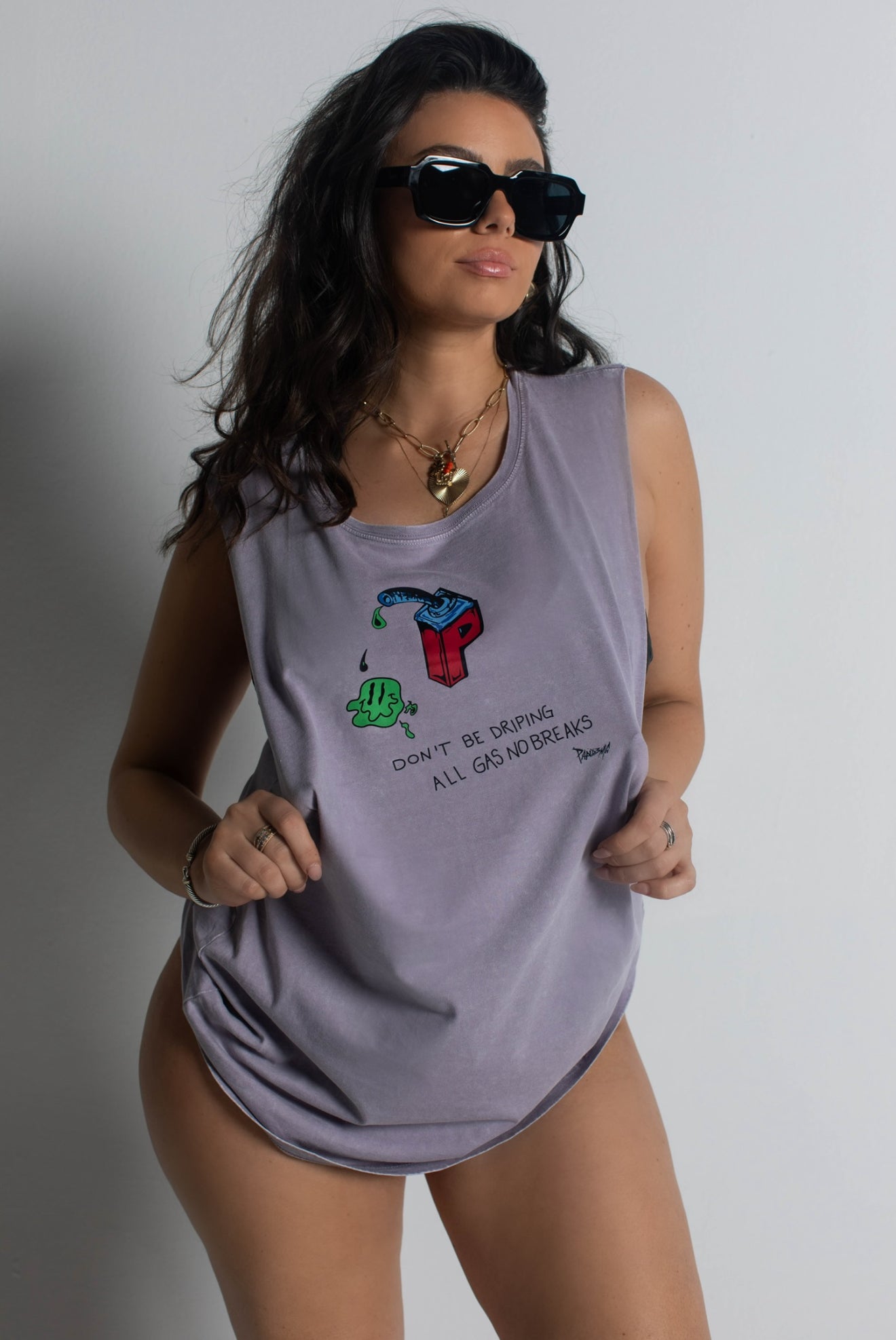 All Gas No Breaks Tank Top in Orchid