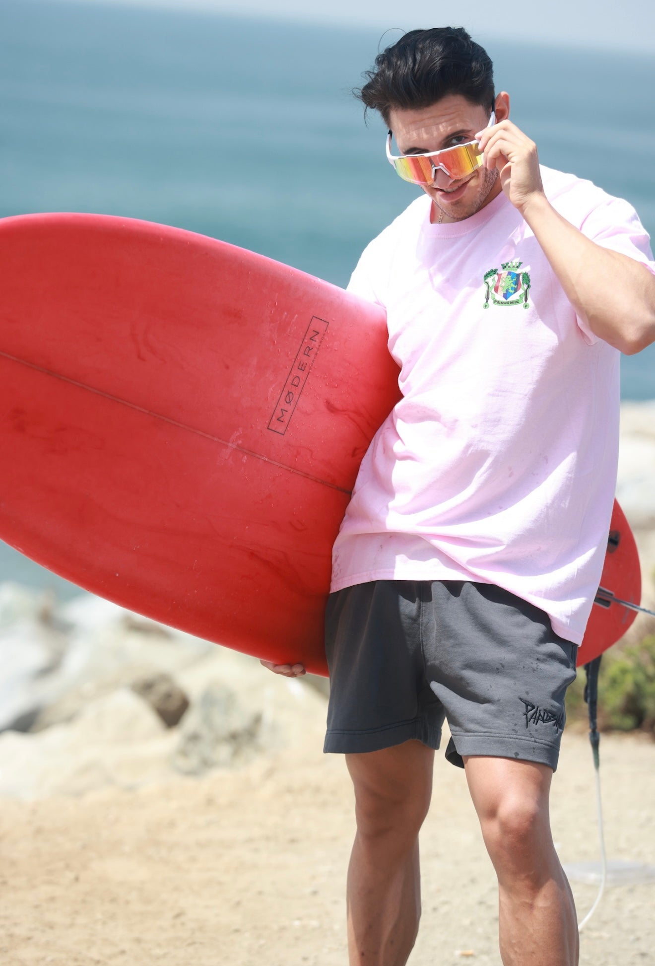 Relax Faded Track Shorts in Ash