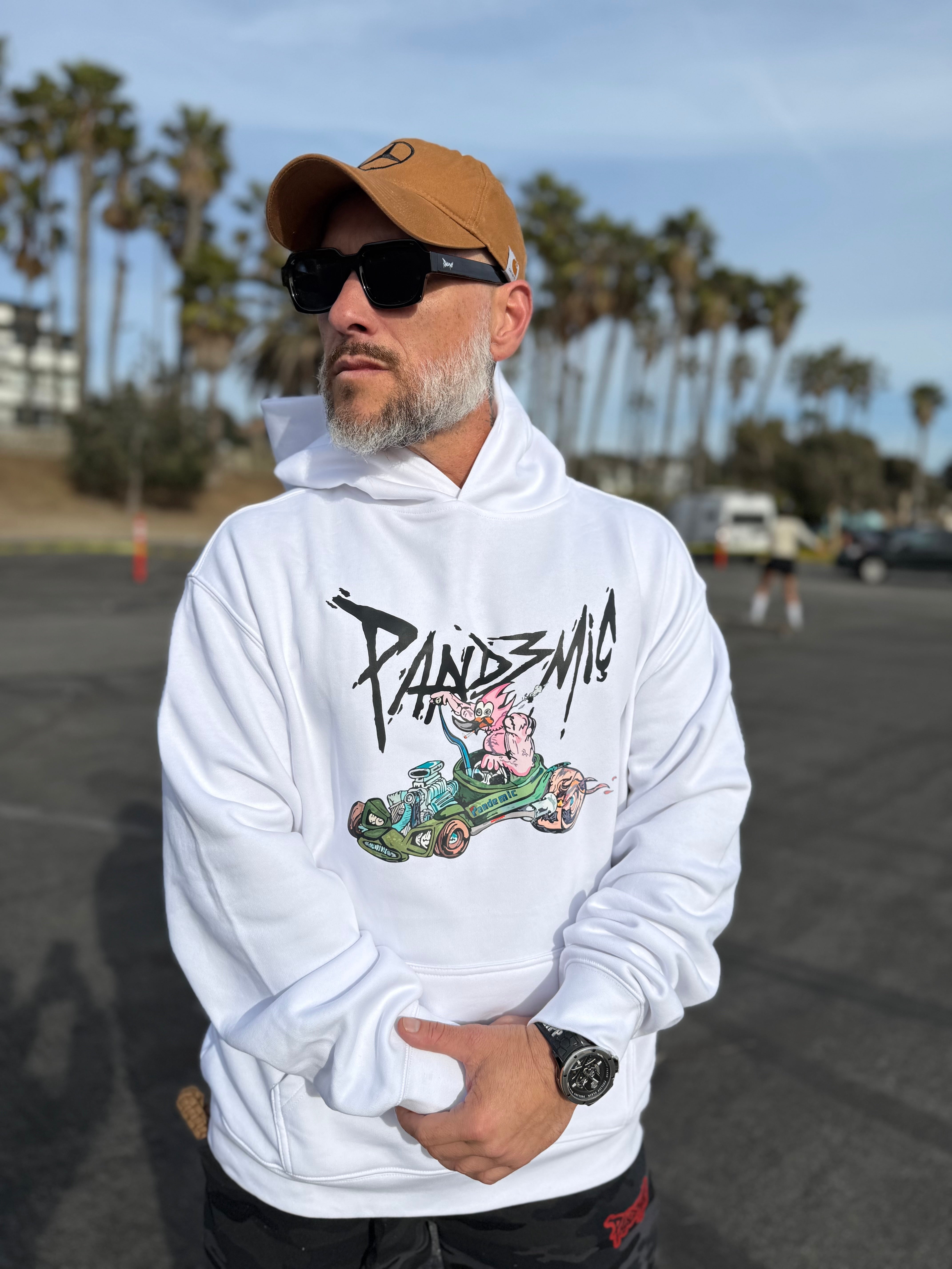 Muscle Flamingo Hoodie in Bone