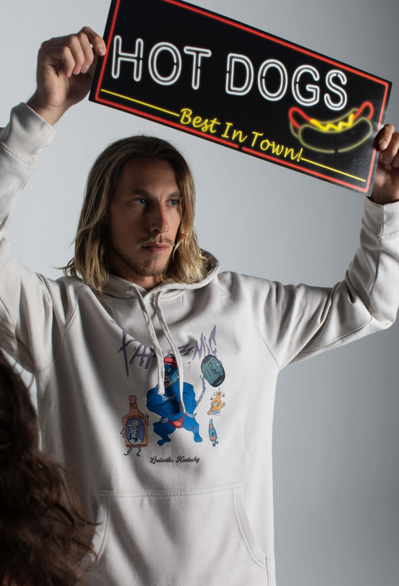 Bourbon Ape Lightweight Hoodie in Bone