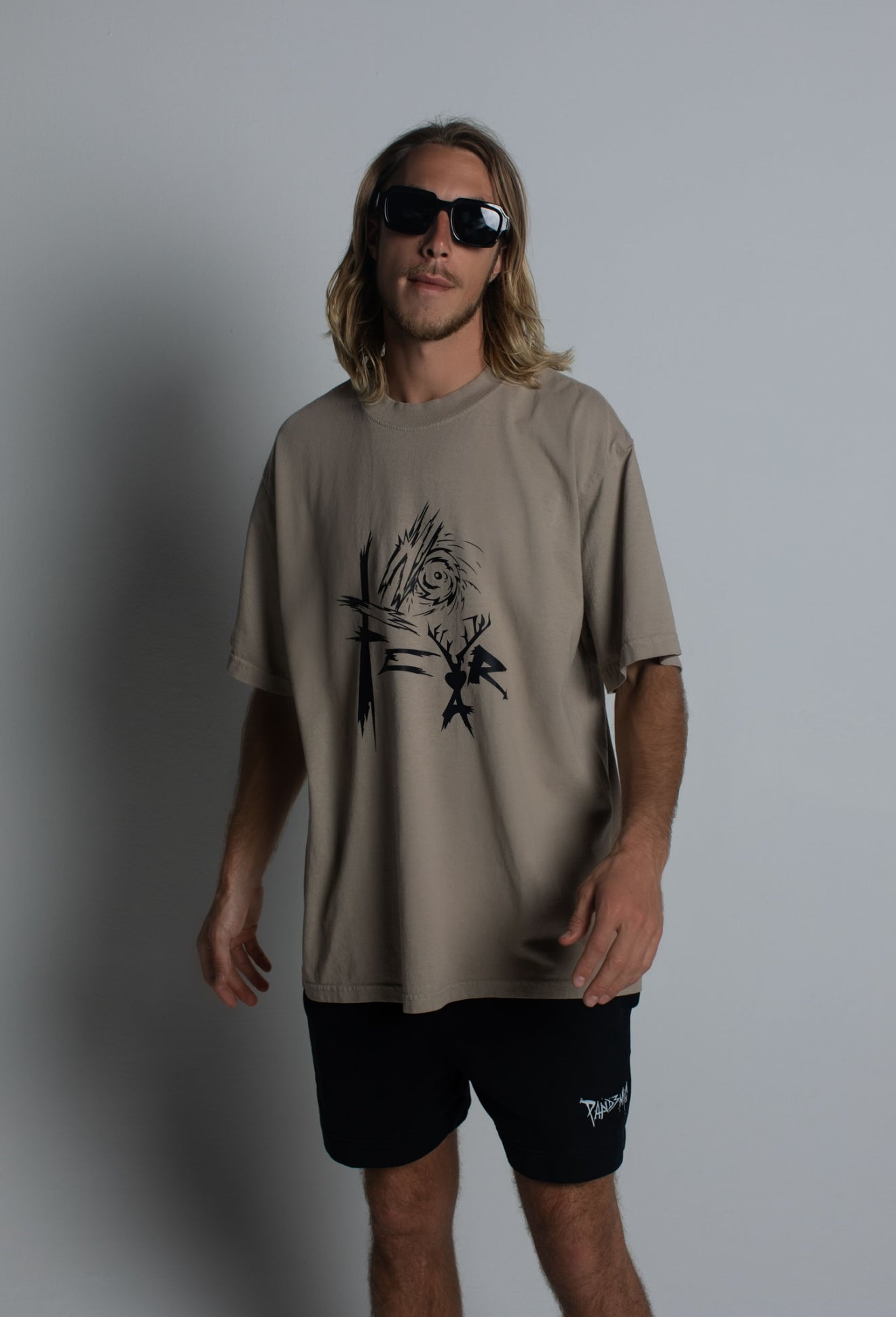 Pandemic No Fear T-Shirt in Sand