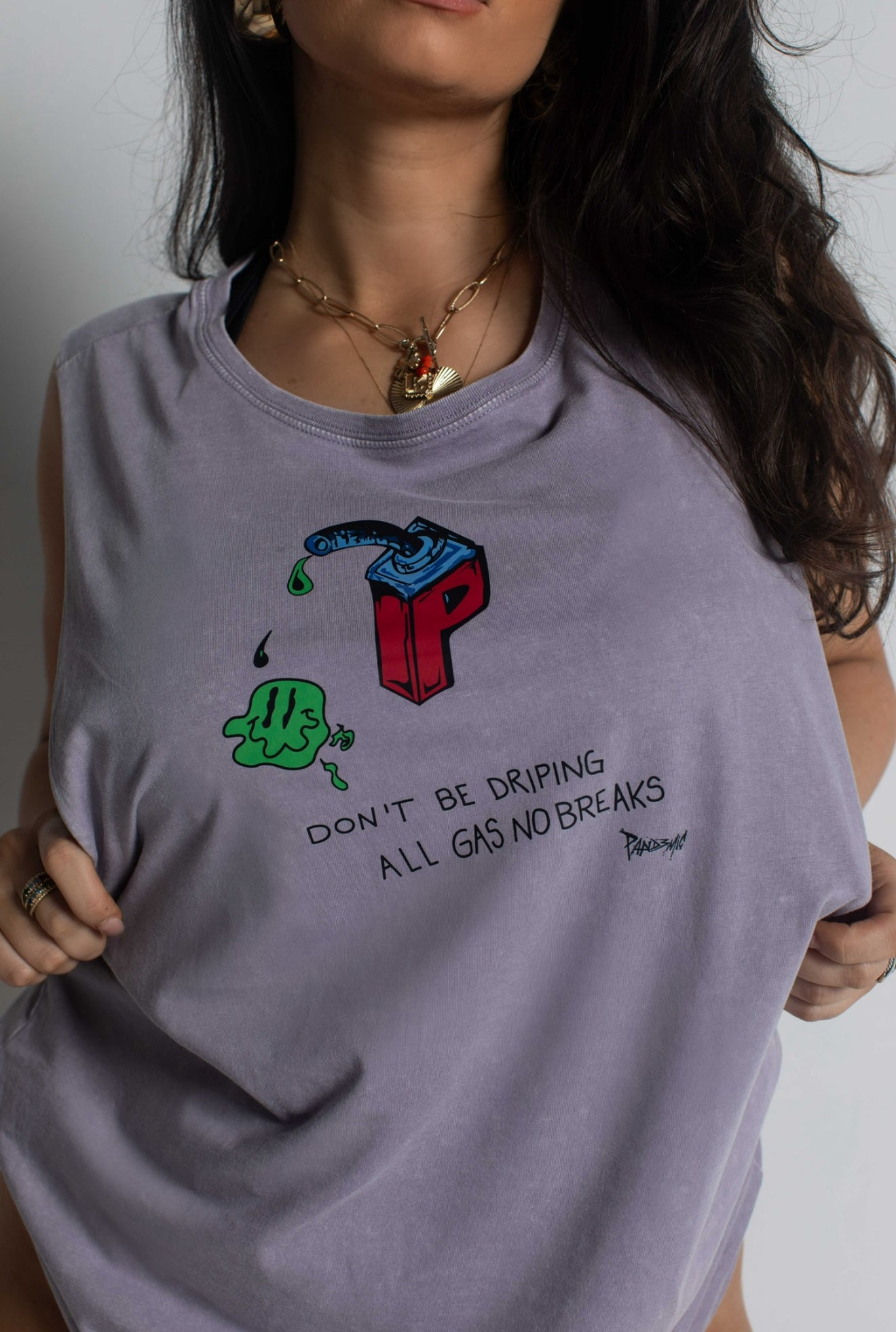 All Gas No Breaks Tank Top in Orchid