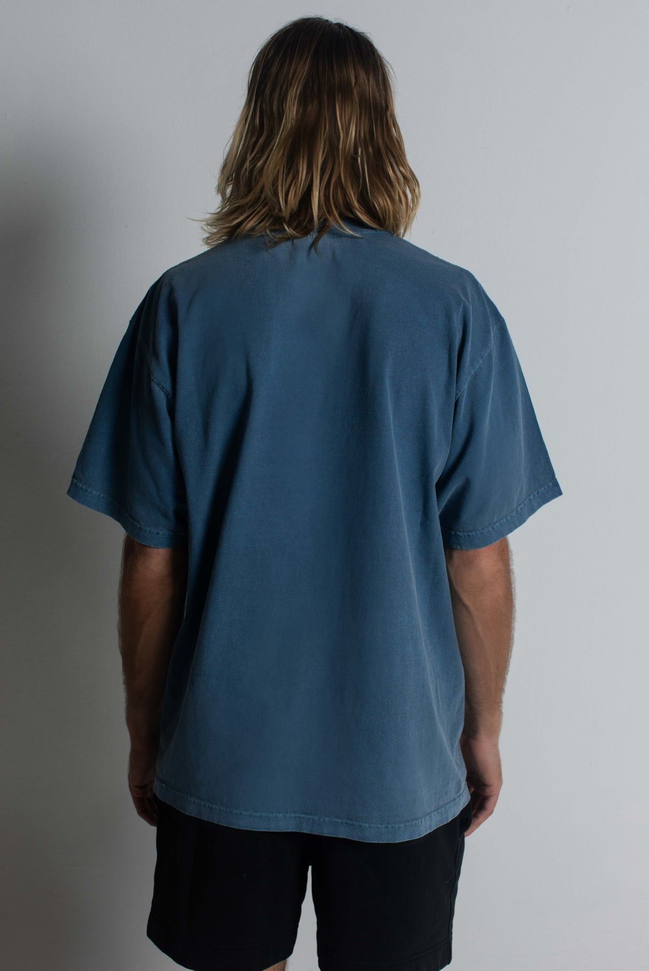 Pandemic No Fear T-Shirt in Washed Denim