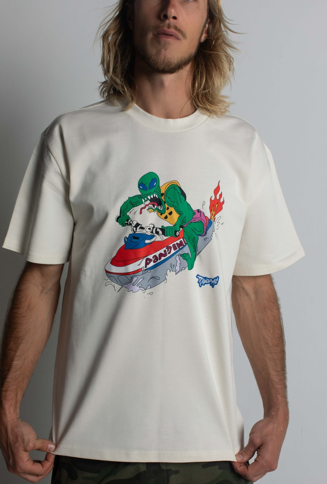 Miami Invasion Tee in Bone