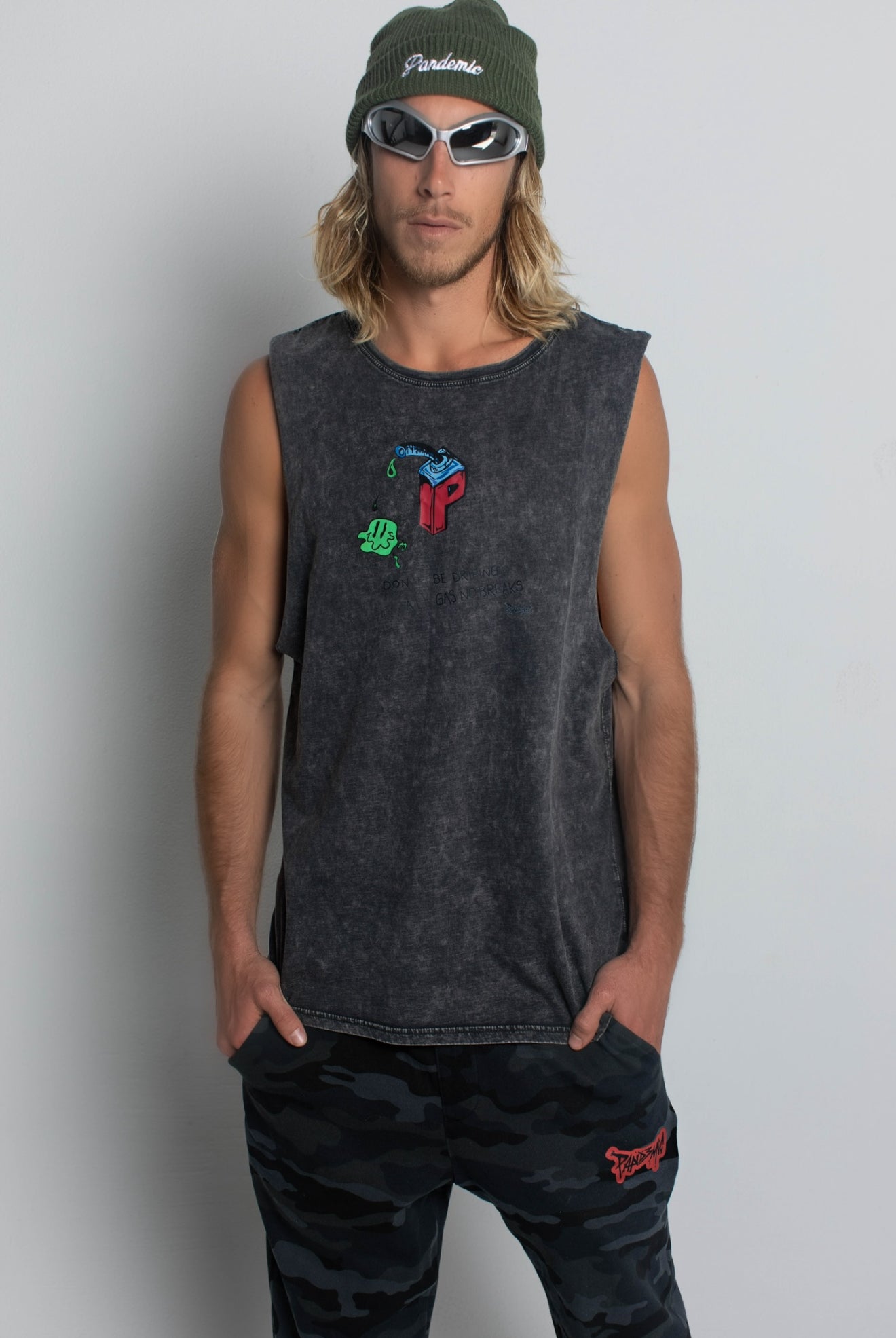 All Gas No Breaks Tank Top in Ash