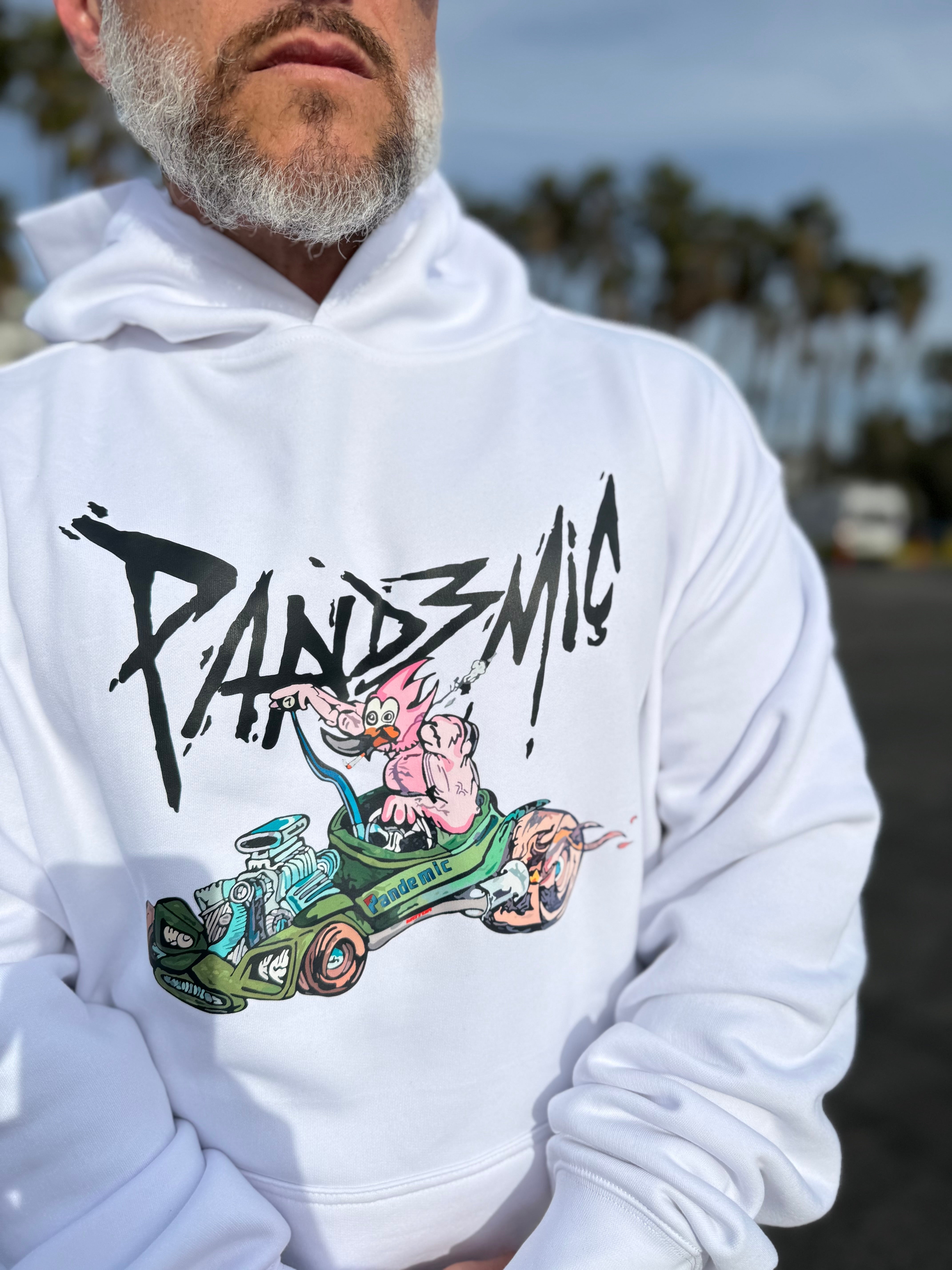 Muscle Flamingo Hoodie in Bone