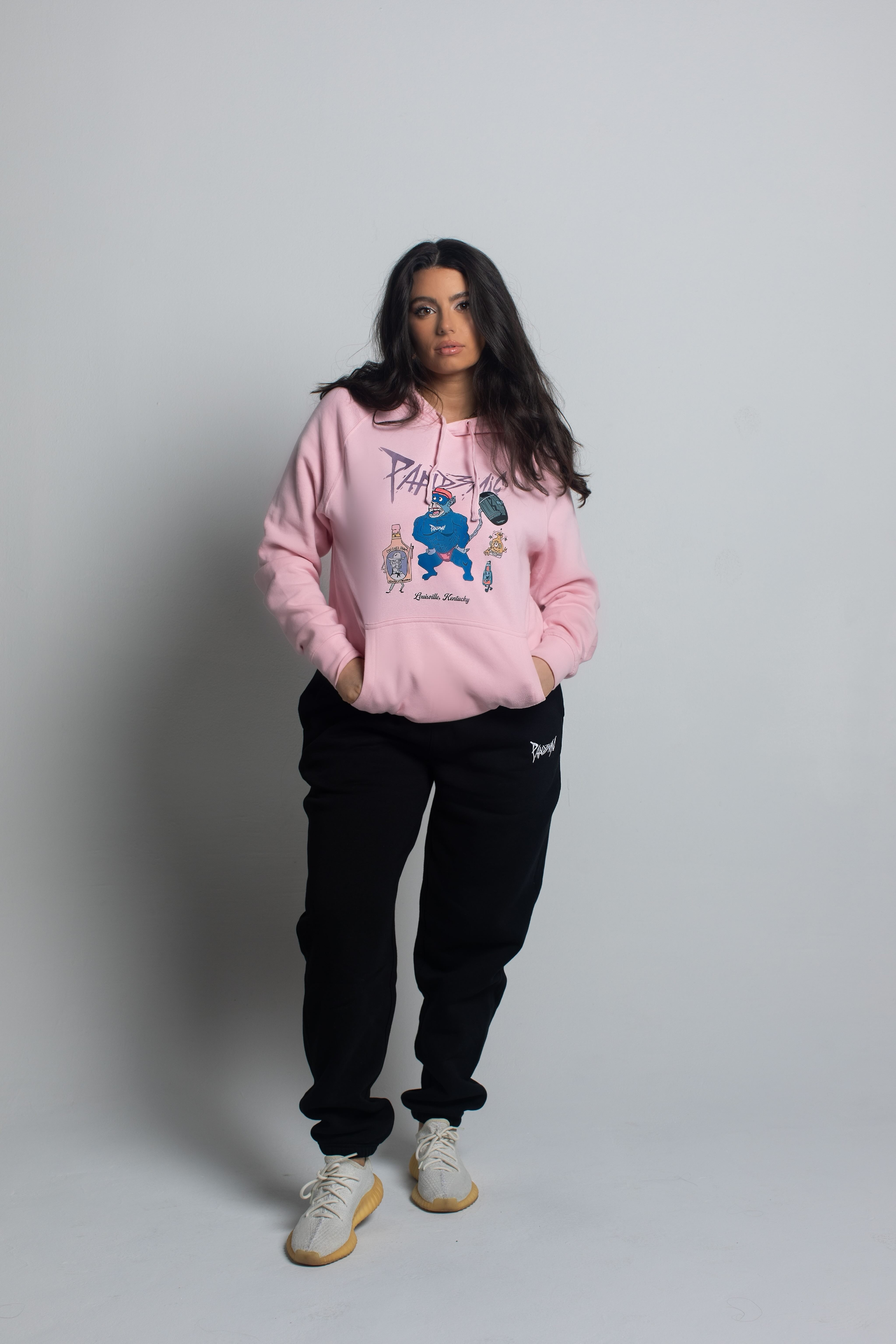 Bourbon Ape Lightweight Hoodie in Light Pink