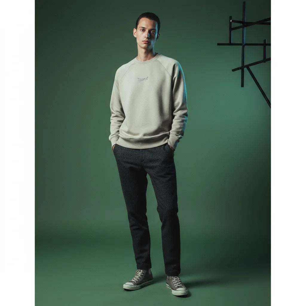 Loopback Terry Crewneck Sweatshirt in Bone