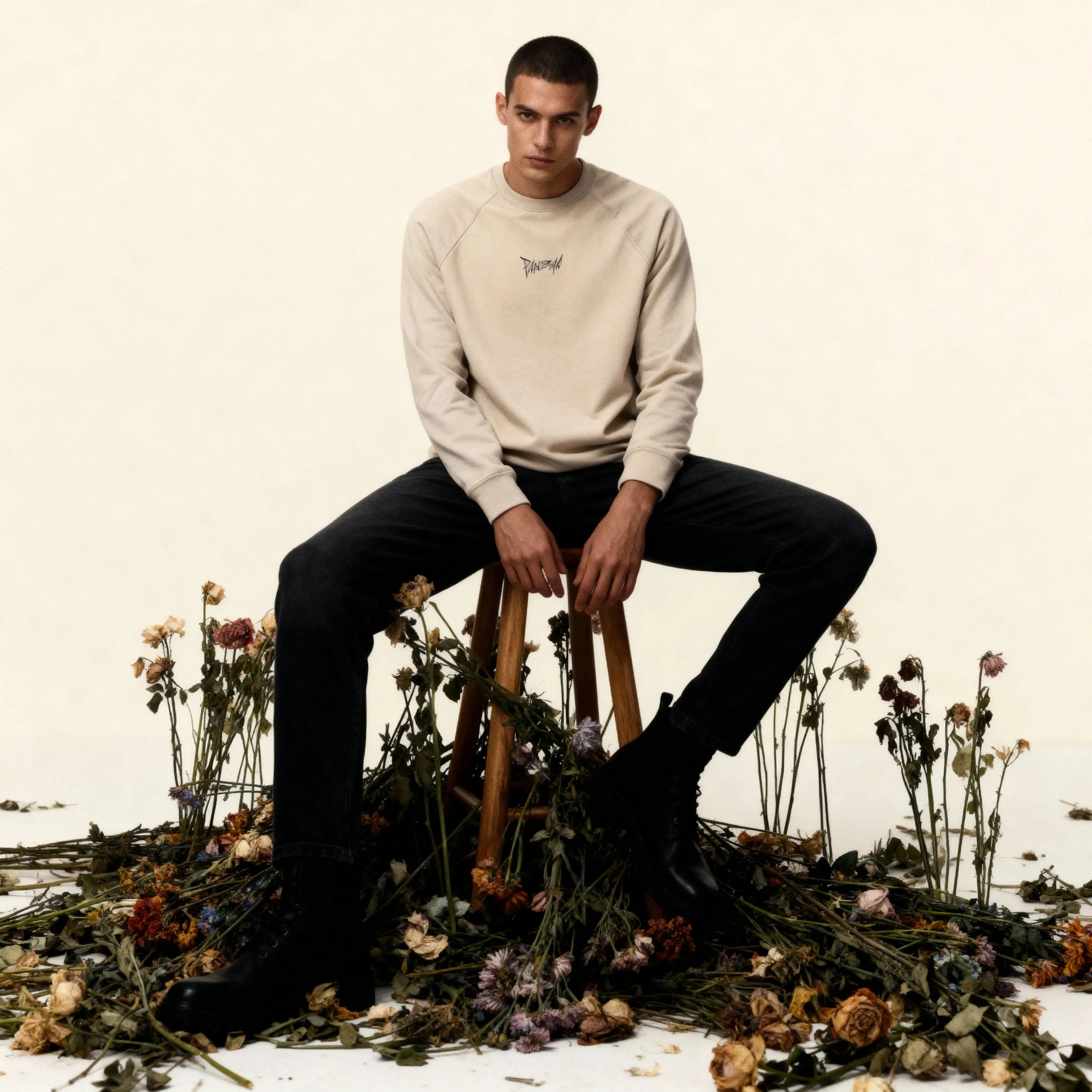 Loopback Terry Crewneck Sweatshirt in Sand