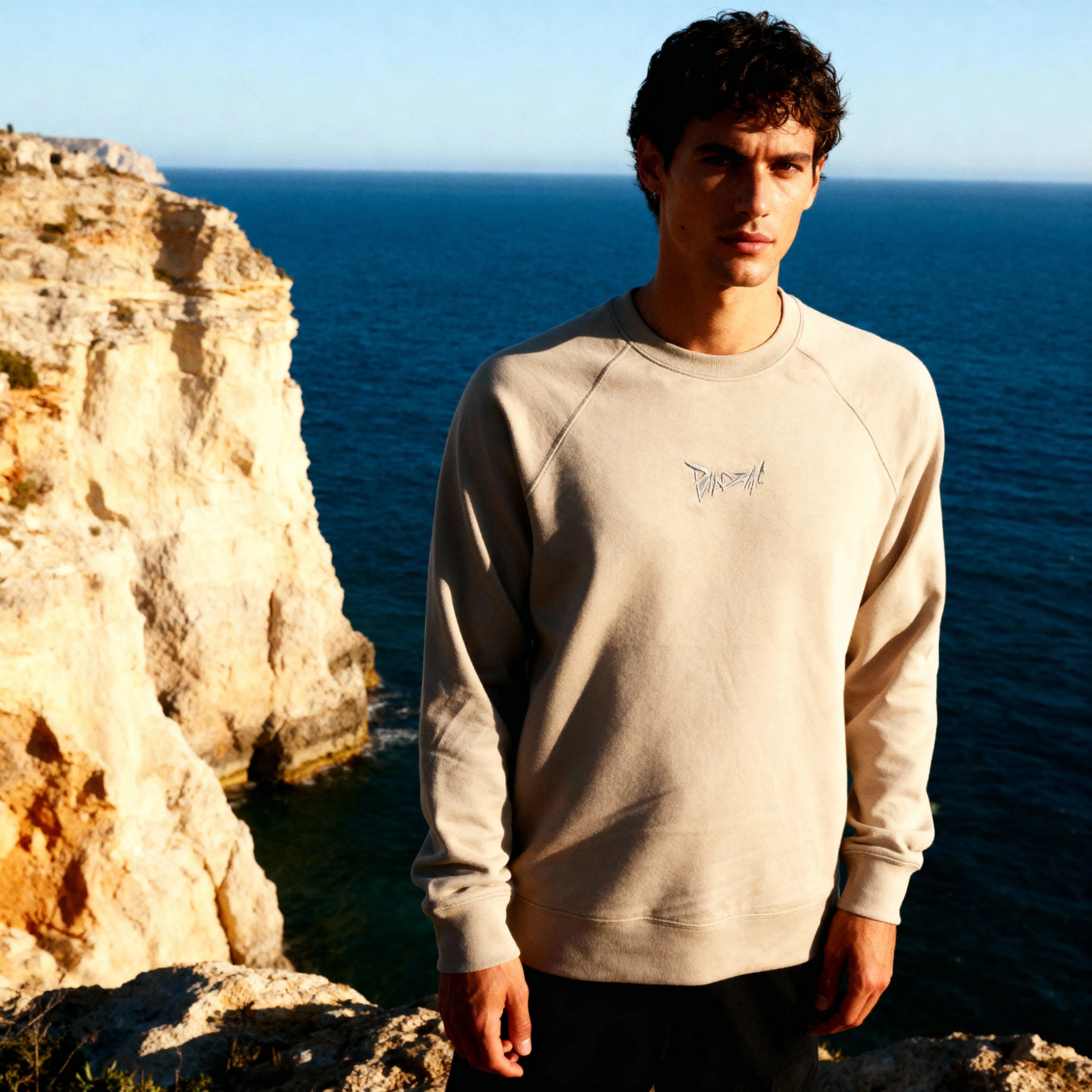 Loopback Terry Crewneck Sweatshirt in Sand