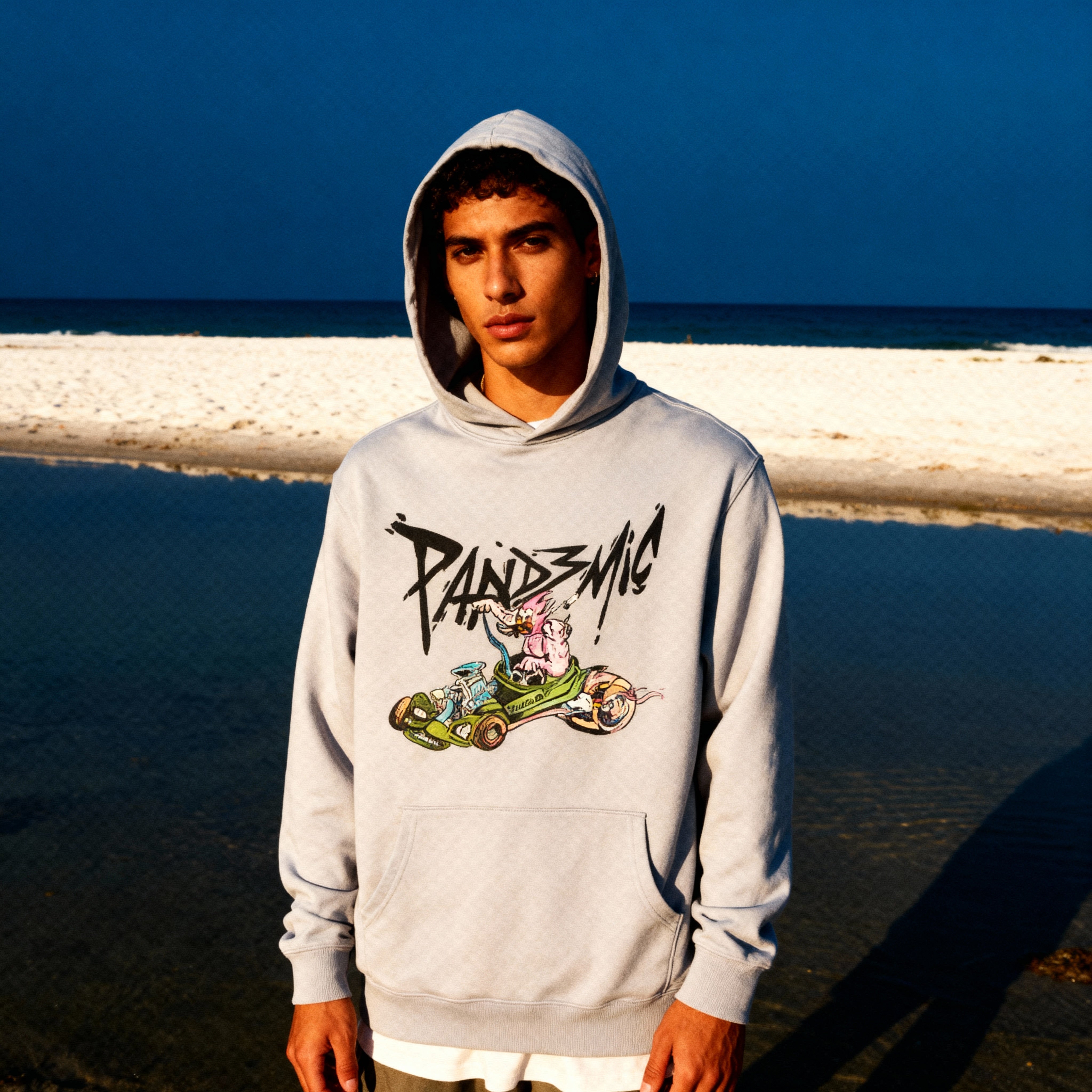 Muscle Hot Rod Hoodie in Bone