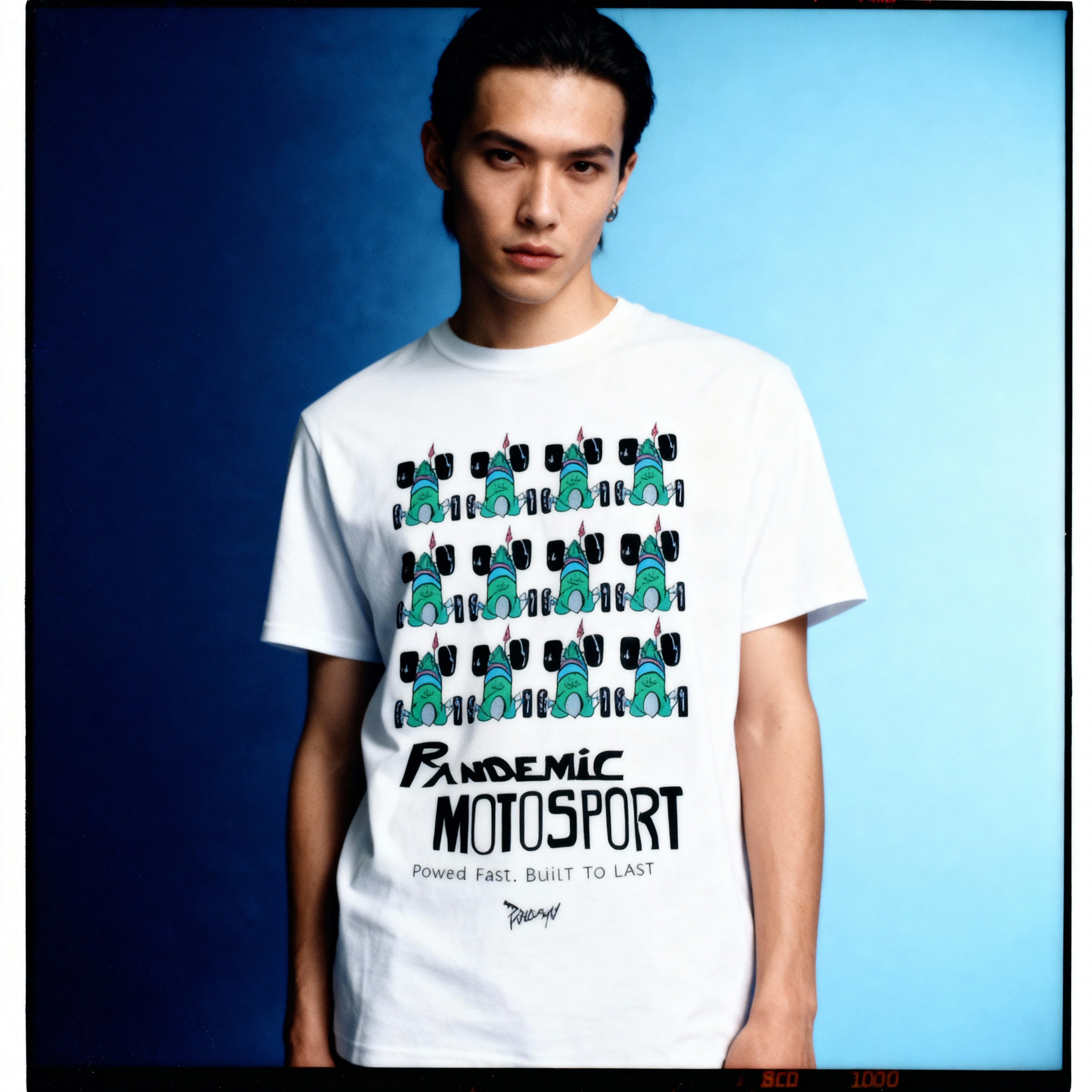 Pandemic Motorsport Heavyweight T Shirt in Chalk