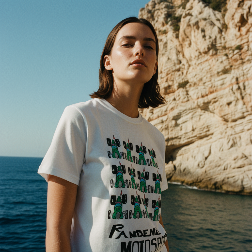 Pandemic Motorsport Heavyweight T Shirt in Chalk