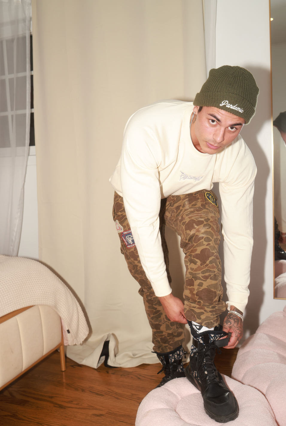 Loopback Terry Crewneck Sweatshirt in Bone